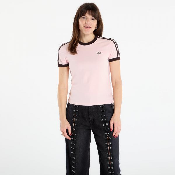 Tričko adidas 3 Stripes Slim T-Shirt Sandy Pink/ White XS