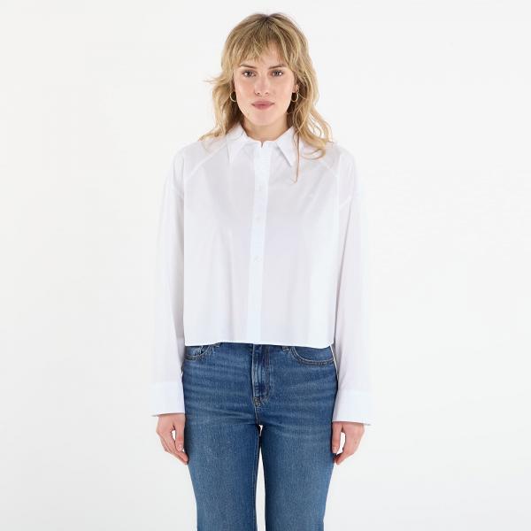 Košile Calvin Klein Jeans Solid Boxy Cropped Shirt White XXS