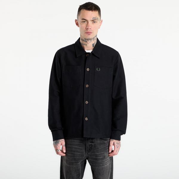 Košile FRED PERRY Brushed Twill Overshirt Black L