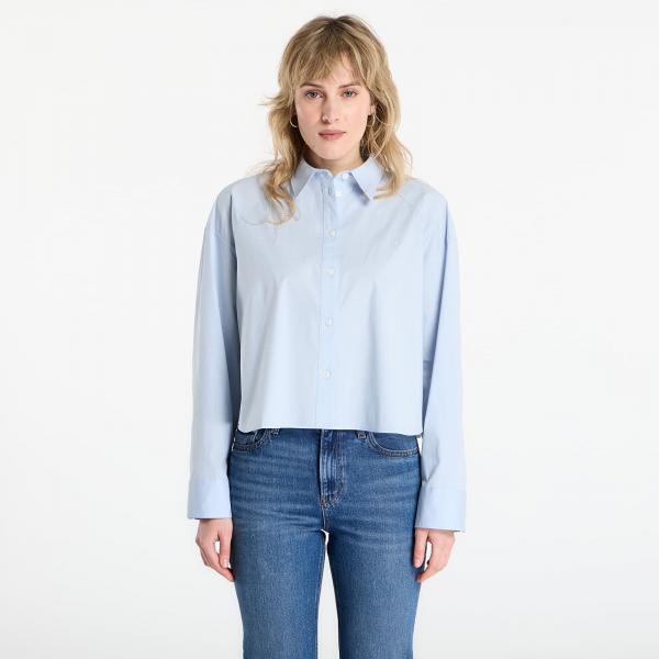 Košile Calvin Klein Jeans Solid Boxy Cropped Shirt Grey M