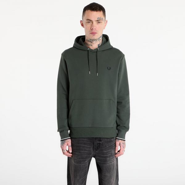 Mikina FRED PERRY Tipped Hooded Sweatshirt Court Green/ Snow White/ Navy M