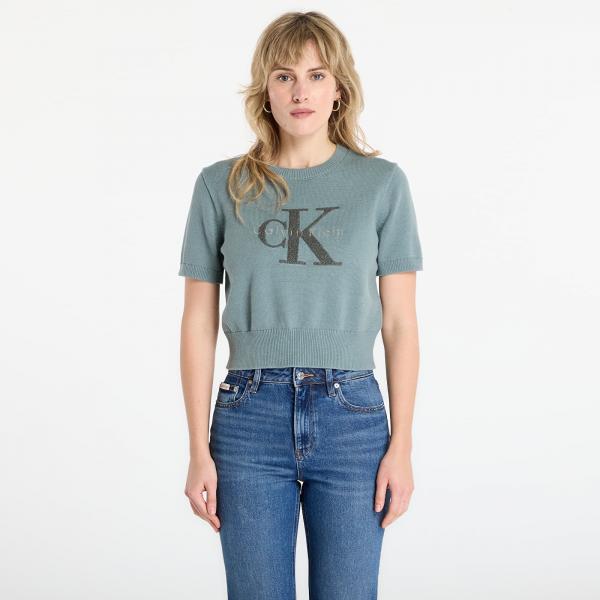 Svetr Calvin Klein Jeans Chunky Cotton Graphic Sweater Grey XXS