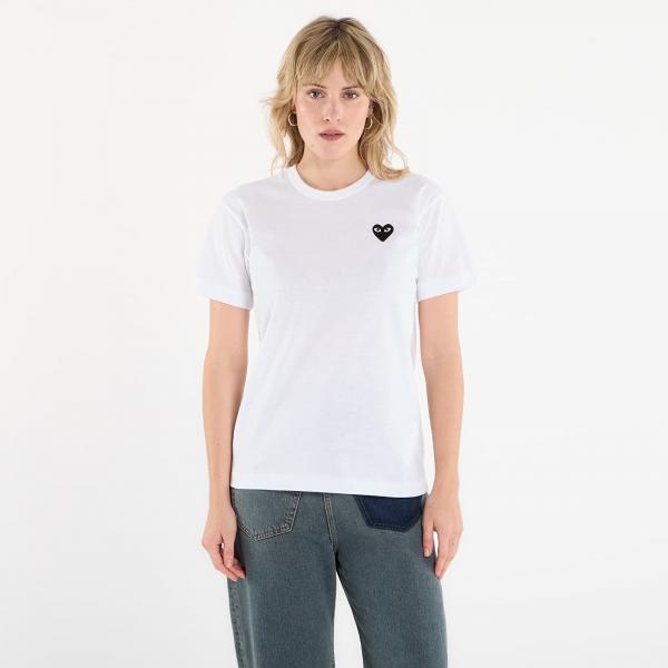 Tričko Comme des Garçons PLAY T-Shirt Black Knit UNISEX White XXL