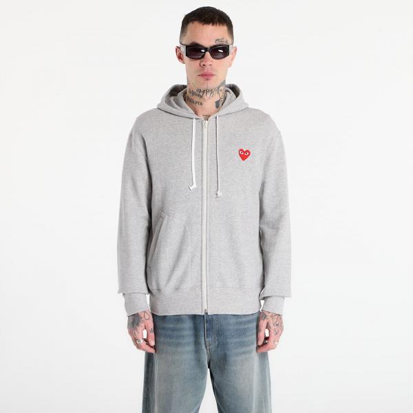 Mikina Comme des Garçons PLAY Sweatshirt Red Emblem Knit UNISEX Gray XS