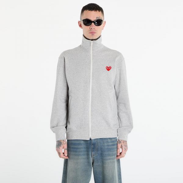 Mikina Comme des Garçons PLAY Sweatshirt Red Emblem Knit UNISEX Top Grey M