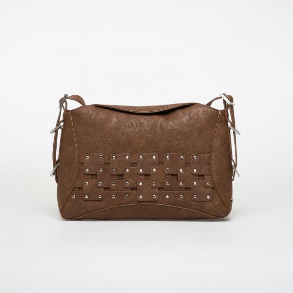 Kabelka Desigual Medium Studded Patch Handbag Brown Universal
