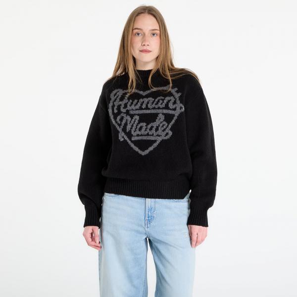 Svetr HUMAN MADE Heart Knit Sweater UNISEX Black XXL