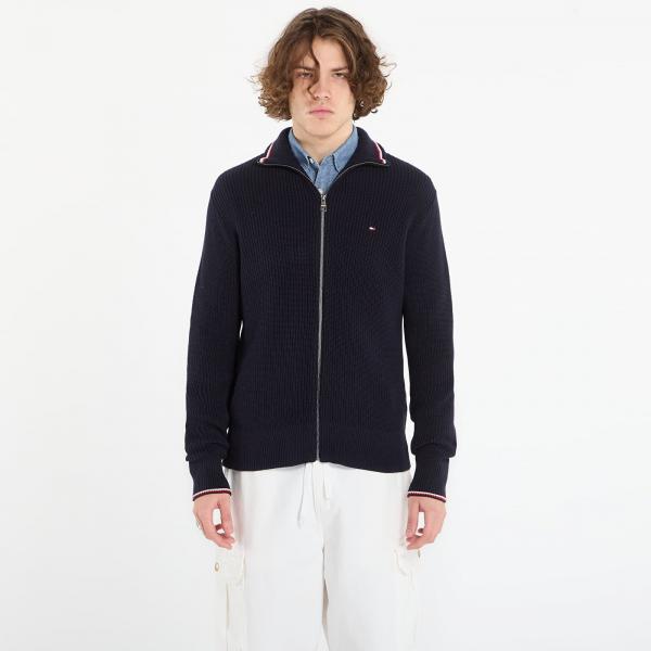 Svetr Tommy Hilfiger Rwb Rib Zip Through Desert Sky XL
