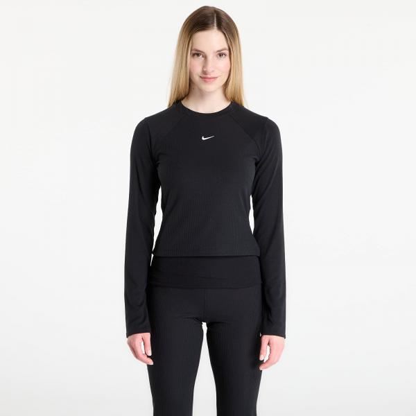 Tričko Nike Sportswear Chill Knit Women's Tight Long-Sleeve Ribbed Top Black/ Sail S