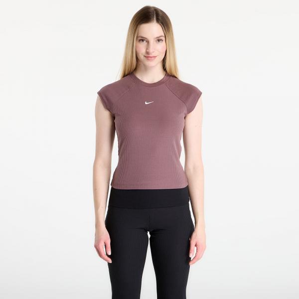 Top Nike Sportswear Chill Knit Women's Tight Short-Sleeve Ribbed Top Tattoo/ Sail M
