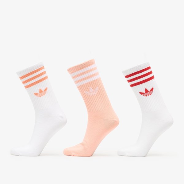 Ponožky adidas 3-Stripes Crew Socks 3 Pairs White/ / White M