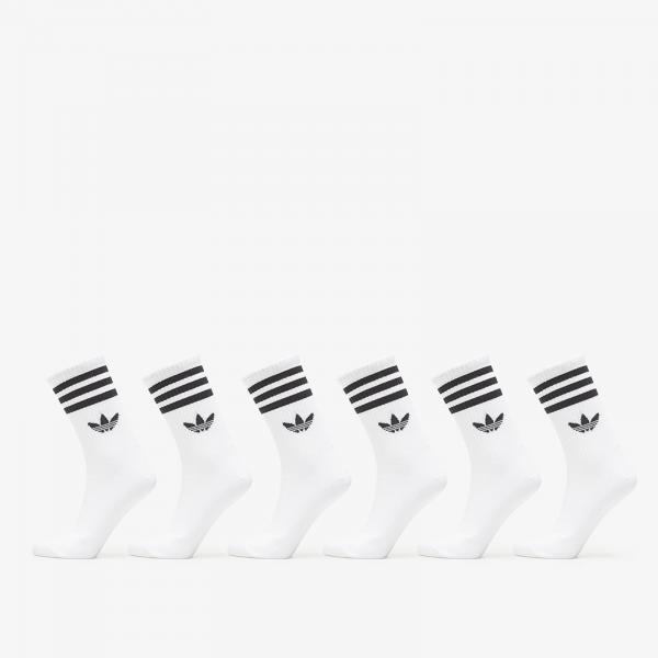 Ponožky adidas Originals 3-Stripes Crew Socks 6 Pairs White S
