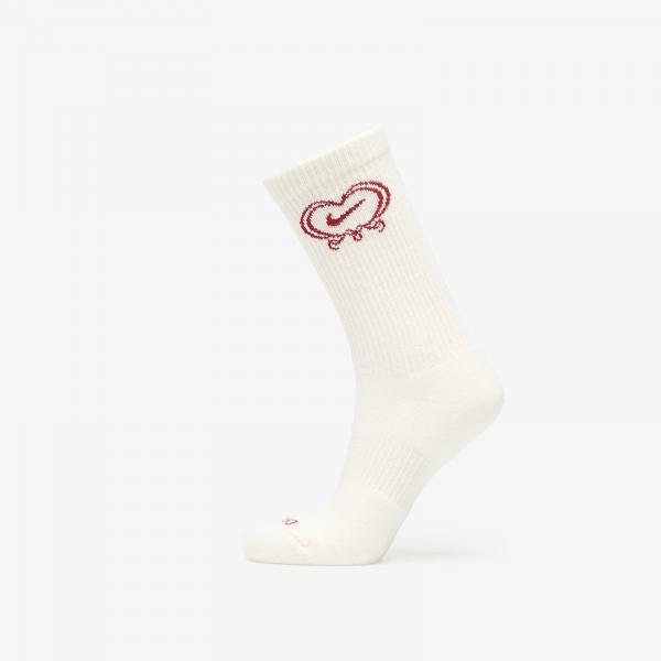 Ponožky Nike Everyday Plus Cushioned Crew Socks 1-Pack Sail/ Team Crimson XL
