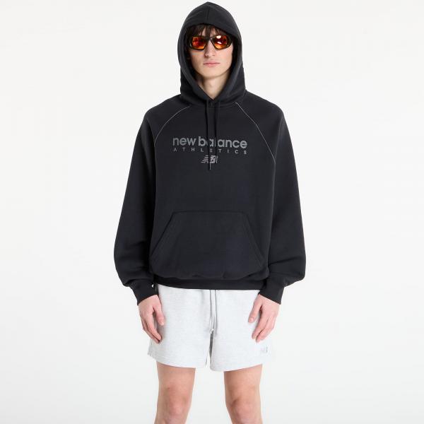 Mikina New Balance Linear Graphic Fleece Hoodie Black XL