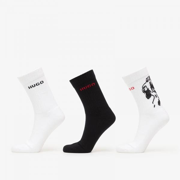 Ponožky Hugo Boss Qs Angry Dog Socks 3-Pack White 43-46