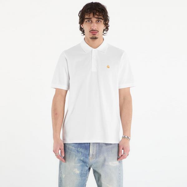 Tričko Carhartt WIP S/S Chase Pique Polo UNISEX White/ Gold XS