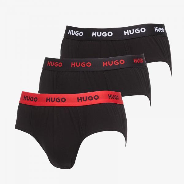 Boxerky Hugo Boss Hip Brief 3-Pack Black S