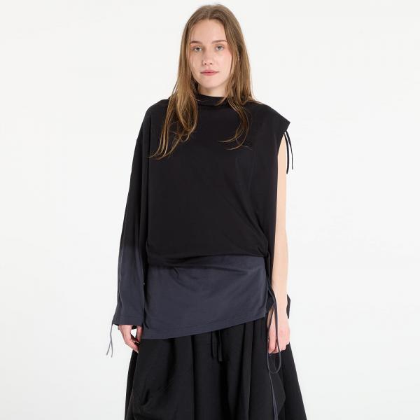 Tričko Y-3 Dip Dye Cinched Drape T-Shirt Black L