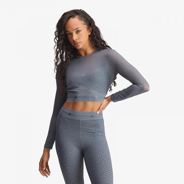 Top adidas x Stella McCartney Asmc Longsleeve Lace Crop Top Onix M