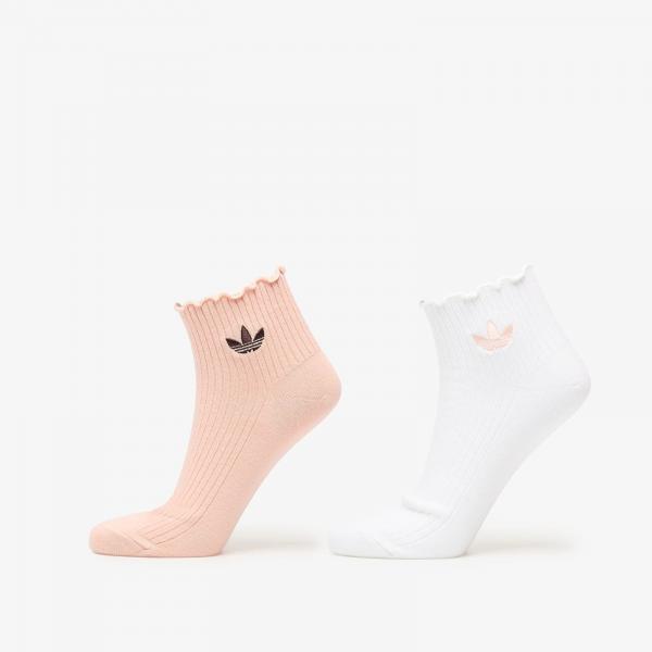 Ponožky adidas Ruffle 1/4 Socks 2-Pack Blush Pink/ White S