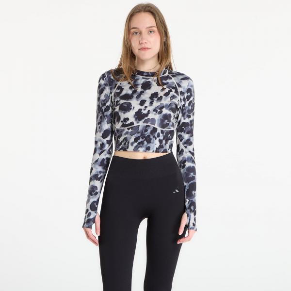 Top adidas x Stella Mccartney Training Longsleeve Crop Printed Top Wonder Alumina/ Black L