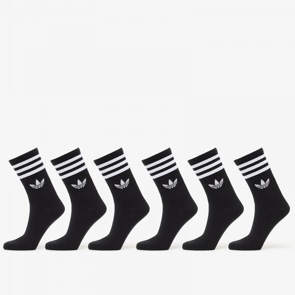 Ponožky adidas 3-Stripes Crew Socks 6 Pairs Black L