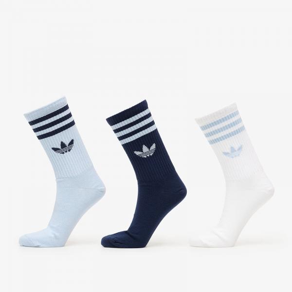 Ponožky adidas 3-Stripes Crew Socks 3 Pairs Wonder Blue/ Night Indigo/ White L
