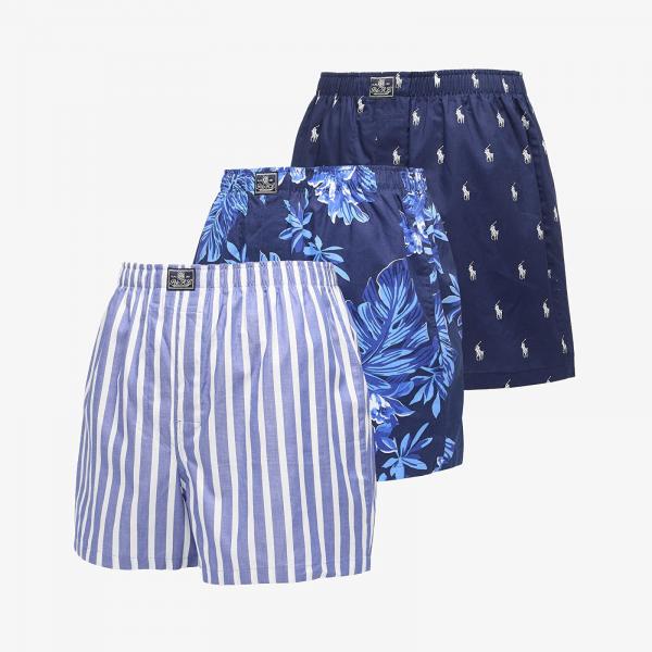 Boxerky Ralph Lauren Open Boxer-3 Pack Boxer Blue S