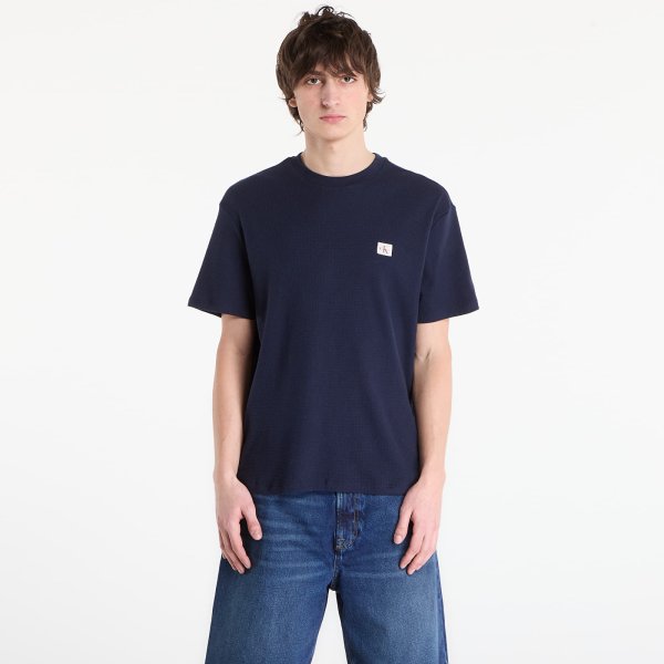 Tričko Calvin Klein Jeans Ss Waffle Badge Crew Tee Blue M