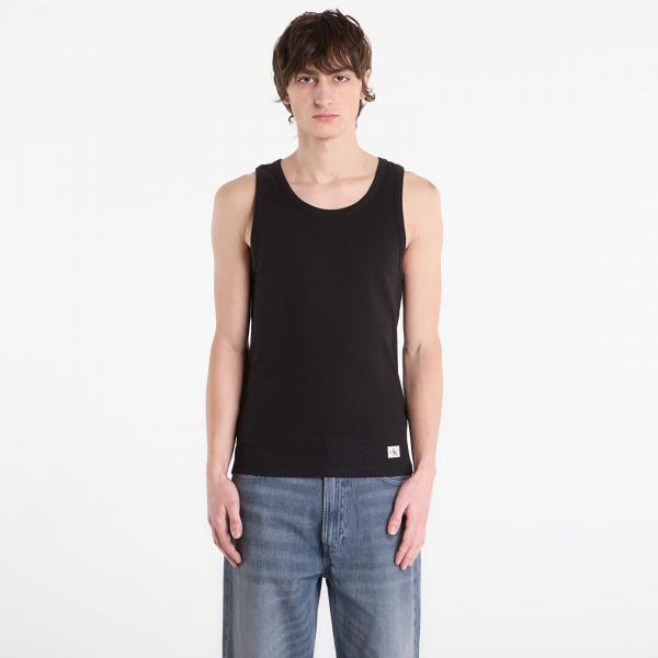 Tílko Calvin Klein Jeans 2X2 Rib Badge Tank Black M