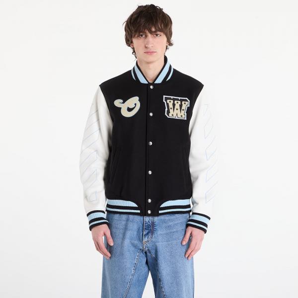 Bunda Off-White Star Logo Lea Wool Varsity Jacket Black L