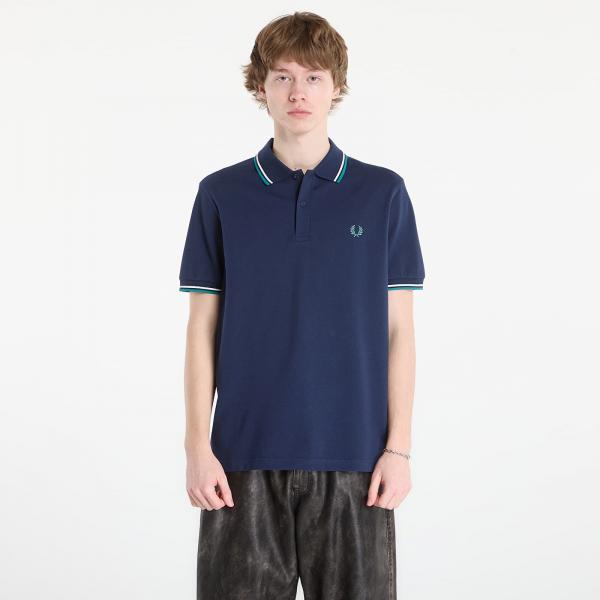 Tričko FRED PERRY Twin Tipped Fred Perry Shirt Tnsbl/ Snow White/ Dpmt M