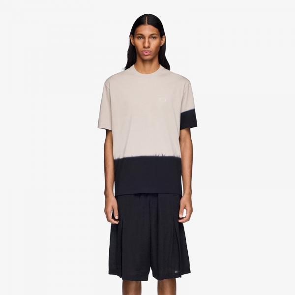 Tričko Y-3 Dipped Regular Short Sleeve T-Shirt Light Brown/ Black XL