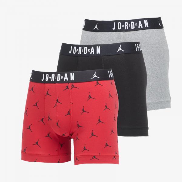 Boxerky Jordan JHM Mens Flight Cotton Essential 3-Pack Gym Red XXL