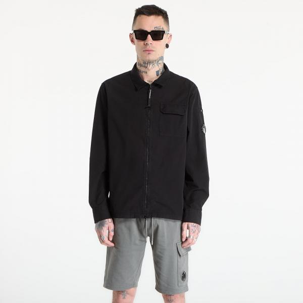 Košile C.P. Company Organic Gabardine Zipped Lens Overshirt Black S