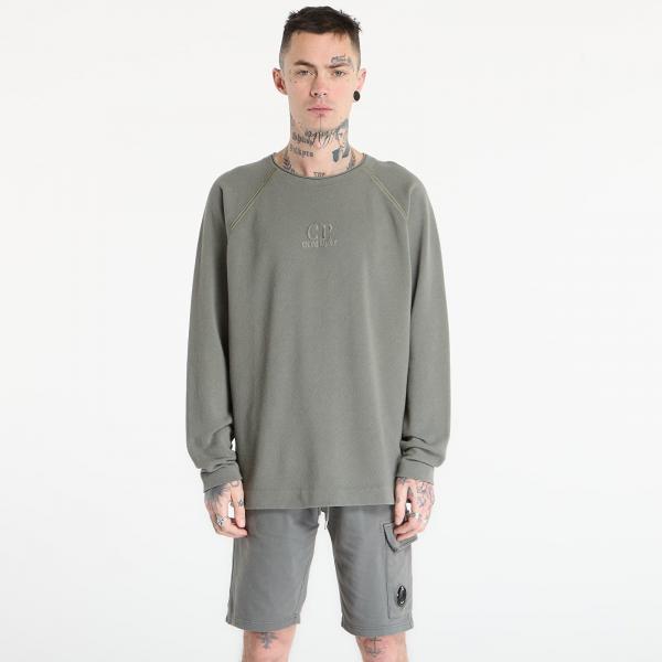 Mikina C.P. Company Heavy Piquet Pigment Dyed Mockneck Sweatshirt Gunmetal Grey L