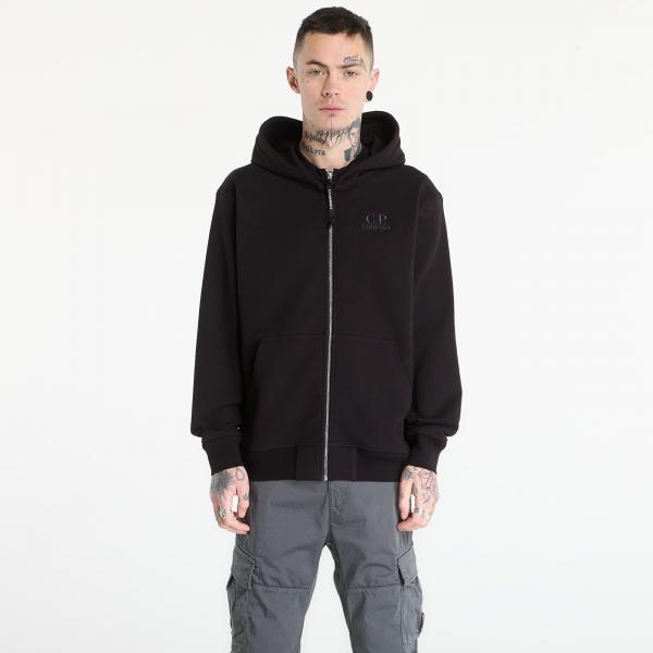 Mikina C.P. Company Diagonal Raised Fleece Zip Hooded Sweatshirt Black XL