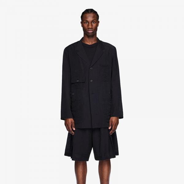 Bunda Y-3 Crinkle Viscose Chore Coat Black/ Night Grey M