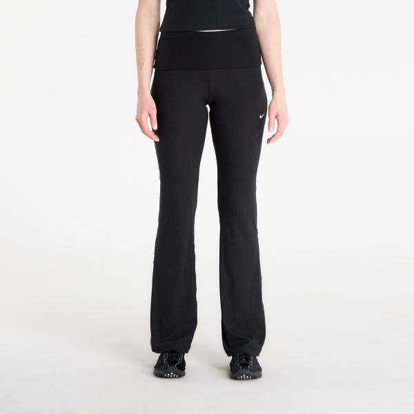 Kalhoty Nike Sportswear Chill Knit Women's Mid-Rise Tight Ribbed Pants Black/ Sail XS