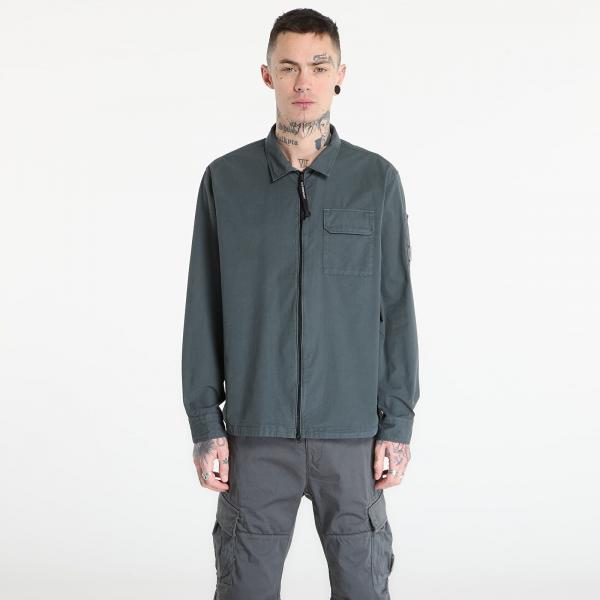 Košile C.P. Company Organic Gabardine Zipped Lens Overshirt Gunmetal Grey XXL