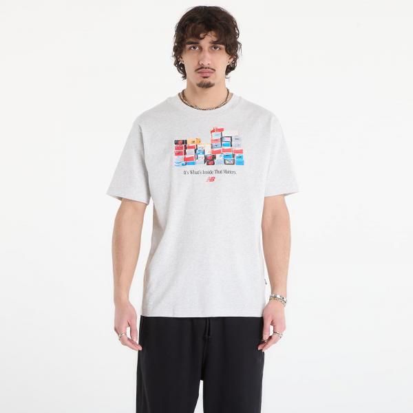 Tričko New Balance Boxes T-Shirt Ash Heather XXL