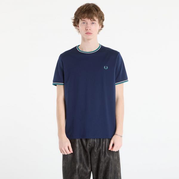 Tričko FRED PERRY Twin Tipped T-Shirt Tnsbl/ Snwht/ Dpmt M