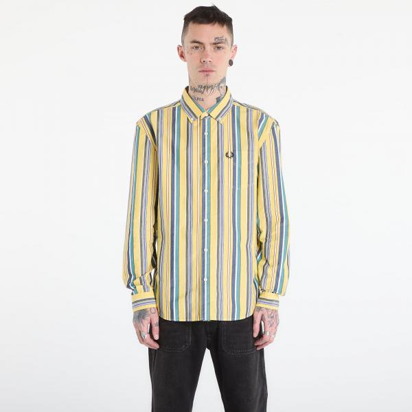 Košile FRED PERRY Relaxed Stripe Shirt Lemon Barley XL