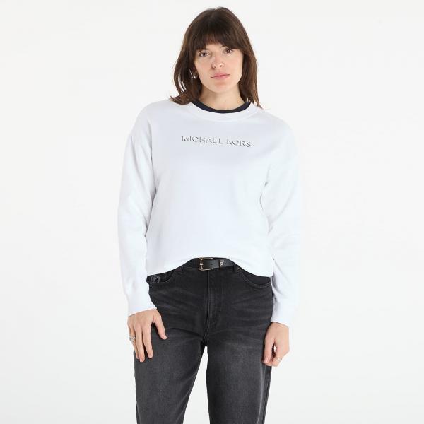 Mikina Michael Kors Mk Shdw Embssed Logo Crew White S