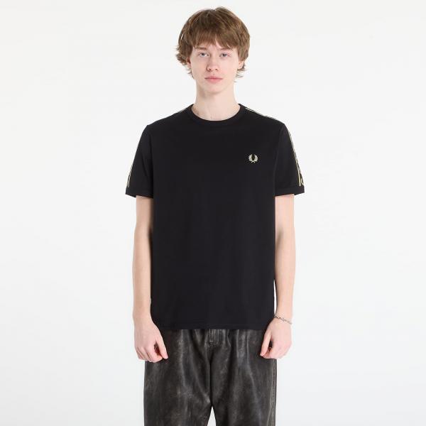 Tričko FRED PERRY Contrast Tape Ringer T-Shirt Black/ Champagne XL