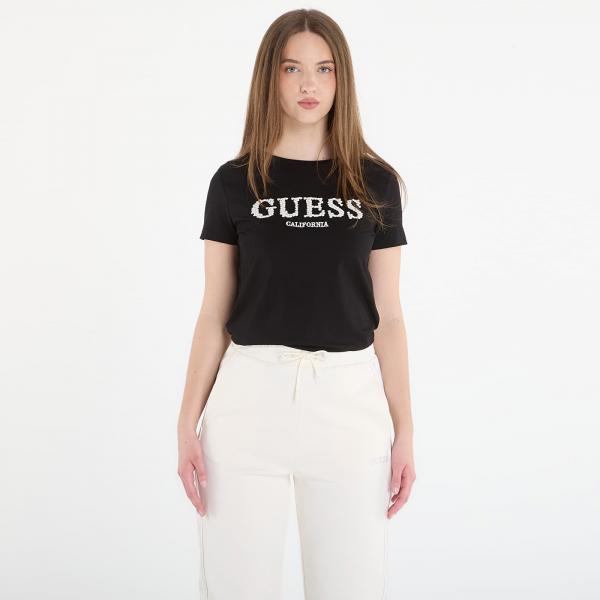 Tričko GUESS Giuditta Cn Ss T-Shirt Jet Black XS