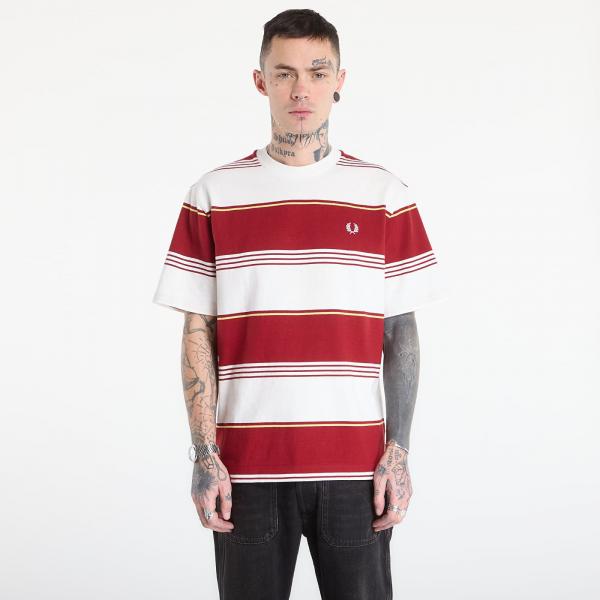 Tričko FRED PERRY Heavyweight Striped T-Shirt Snow White L