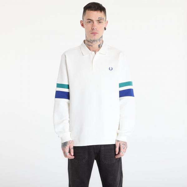 Mikina FRED PERRY Tipped Sleeve Collared Sweat Snow White L