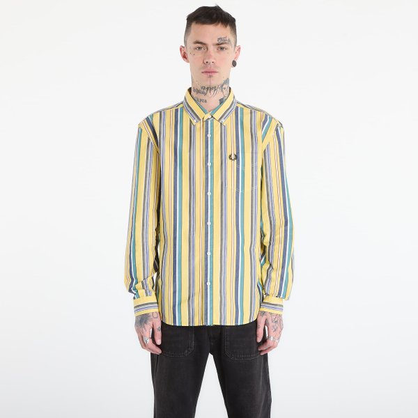 Košile FRED PERRY Relaxed Stripe Shirt Lemon Barley L