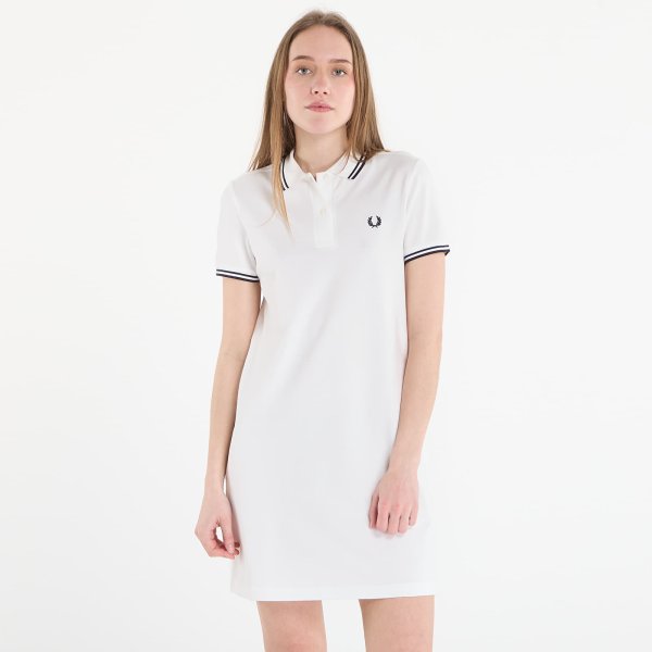 Šaty FRED PERRY Twin Tipped Fred Perry Dress Snow White/ Navy 36